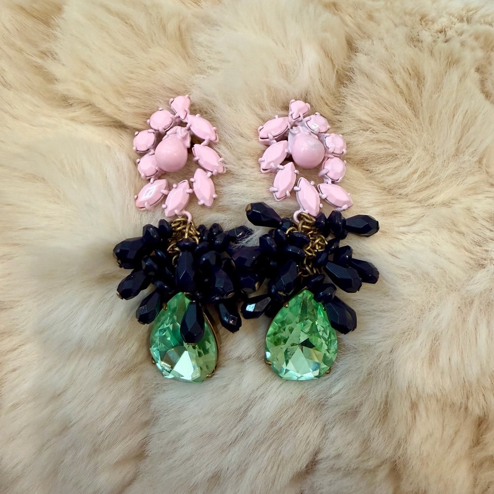 J. Crew Pink and Green Drop Earrings